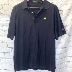 Masters Collection Augusta Masters Navy Blue Short Sleeve Polo Shirt Size Large